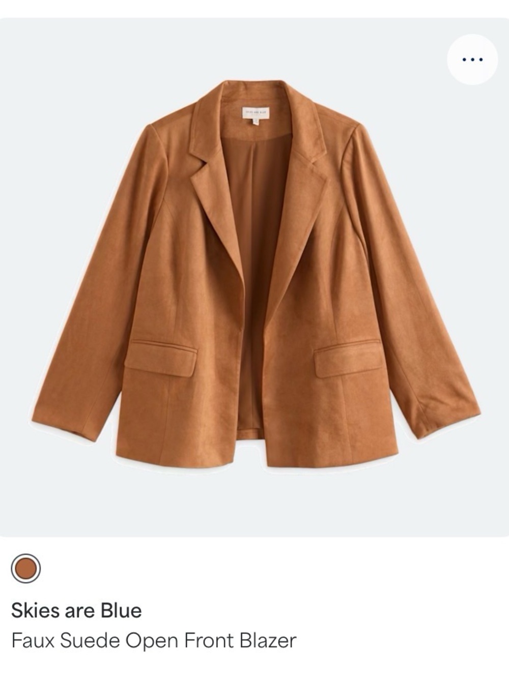 Stitchfix Skies Are Blue curvy 1X faux suede blazer